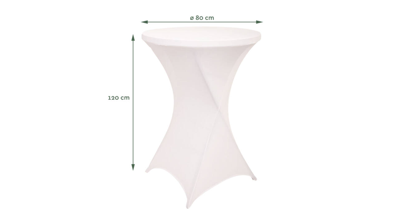 Tafelrok BRASQ voor statafel 80cm wit