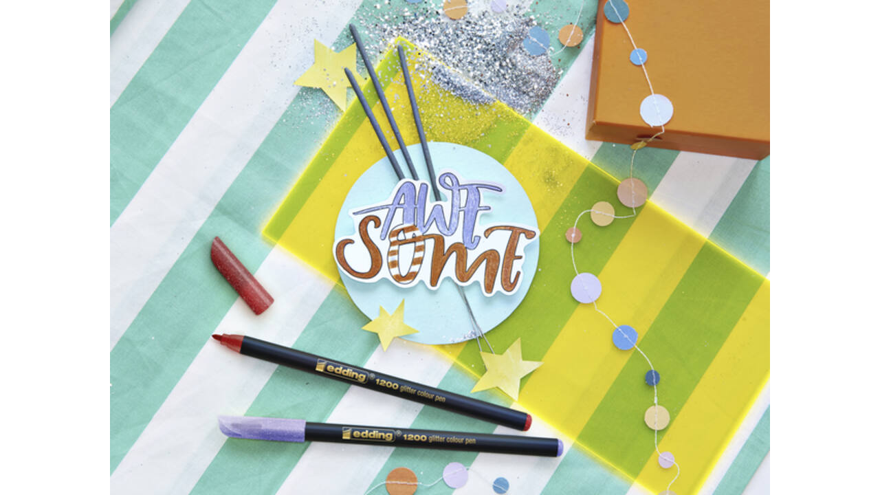 Fineliner edding 1200 fijn glitter assorti set à 5 stuks