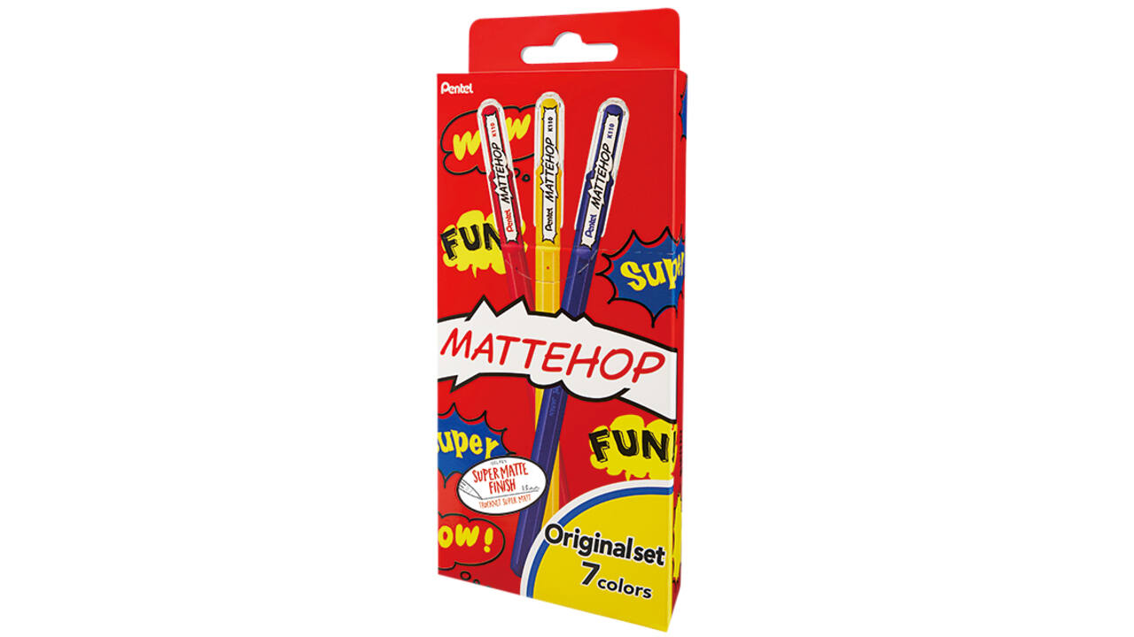 Gelschrijver Pentel K110 Mattehop  Fun Original M ass blister à 7st