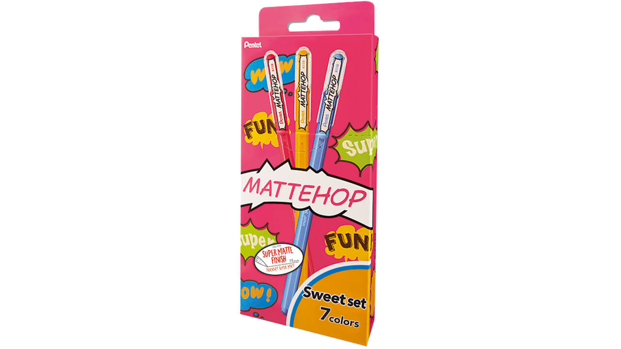 Gelschrijver Pentel K110 Mattehop Fun Sweet M assorti blister à 7st