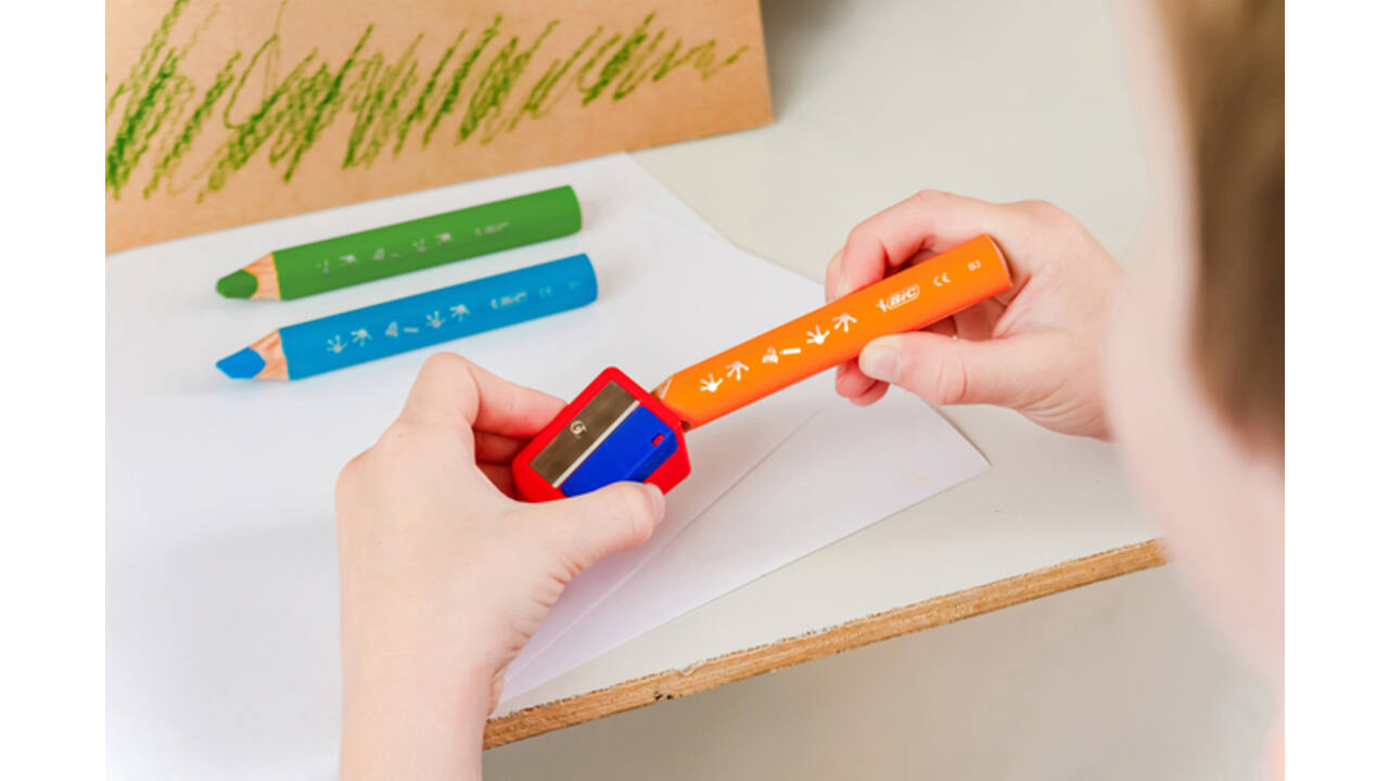 Whiteboardpotlood BicKids Multi Surface + puntenslijper/doekje ass 3st
