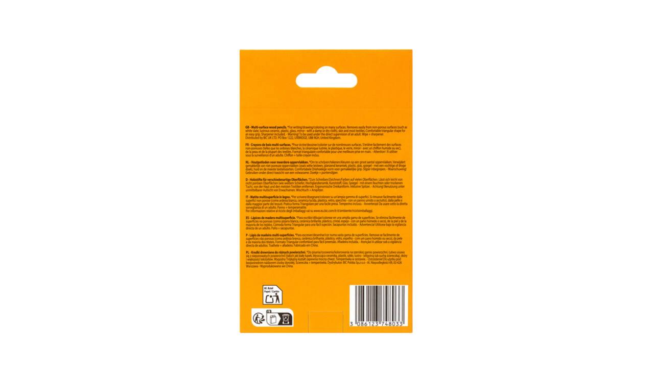 Whiteboardpotlood BicKids Multi Surface + puntenslijper/doekje ass 3st