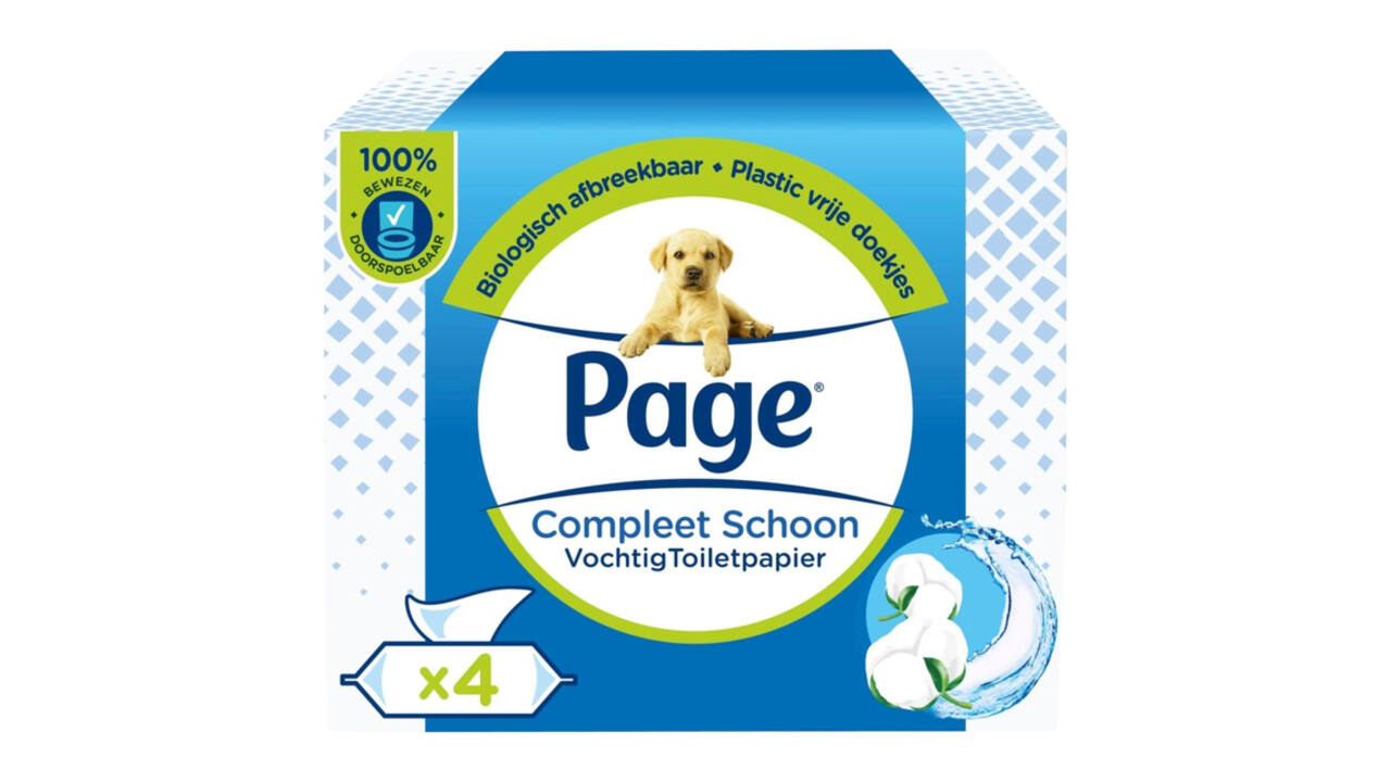 Vochtig toiletpapier Page Compleet Schoon 4 pakken à 38 vel