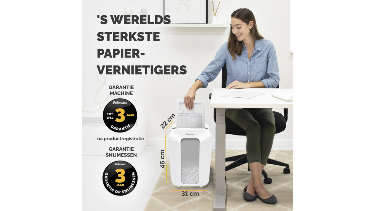 Papiervernietiger Fellowes Powershred LX70 snippers 4x40mm wit