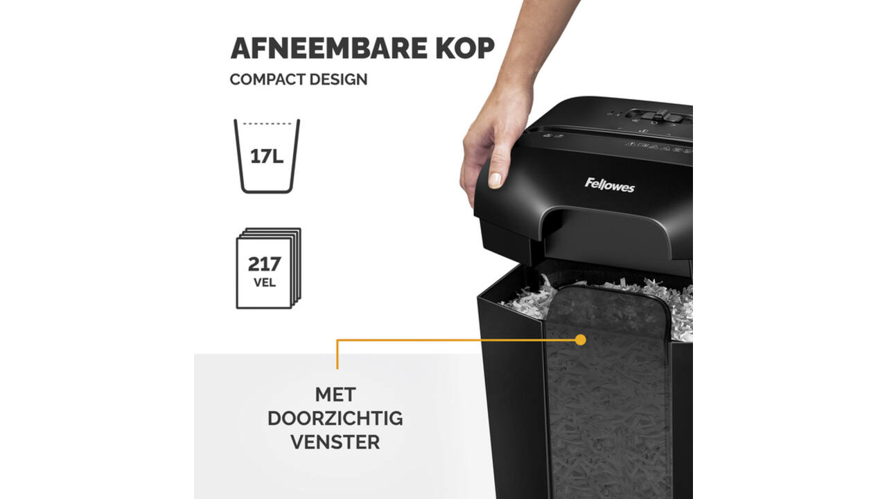 Papiervernietiger Fellowes Powershred LX50 snippers 4x37mm zwart