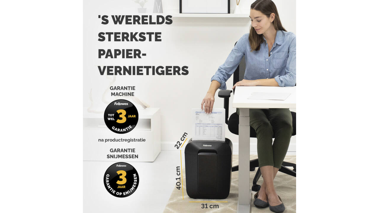 Papiervernietiger Fellowes Powershred LX50 snippers 4x37mm zwart