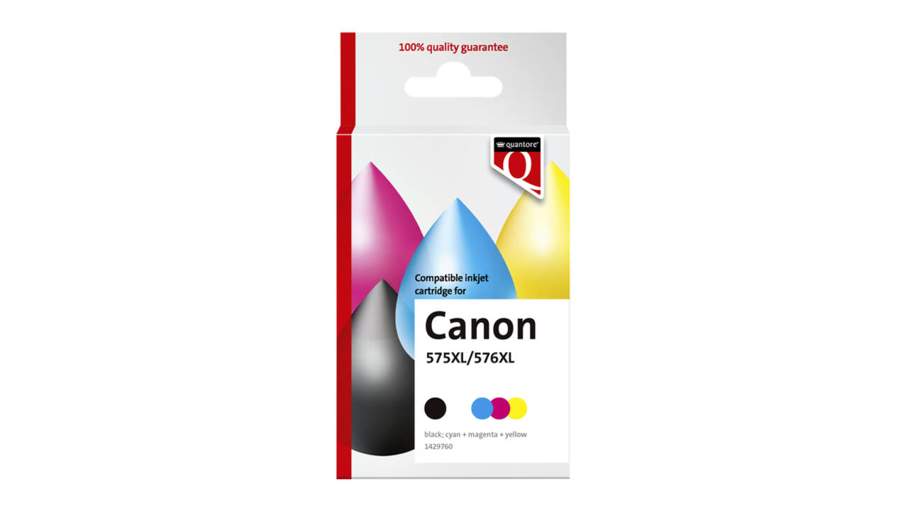 Inktcartridge Quantore alternatief tbv Canon Pg-575XL Cl-576XL zwart + kleur