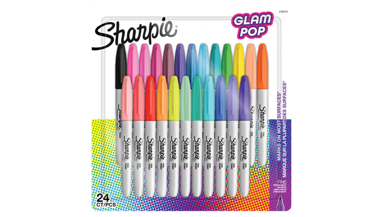 Viltstift Sharpie Glampop fijn assorti blister à 24 stuks