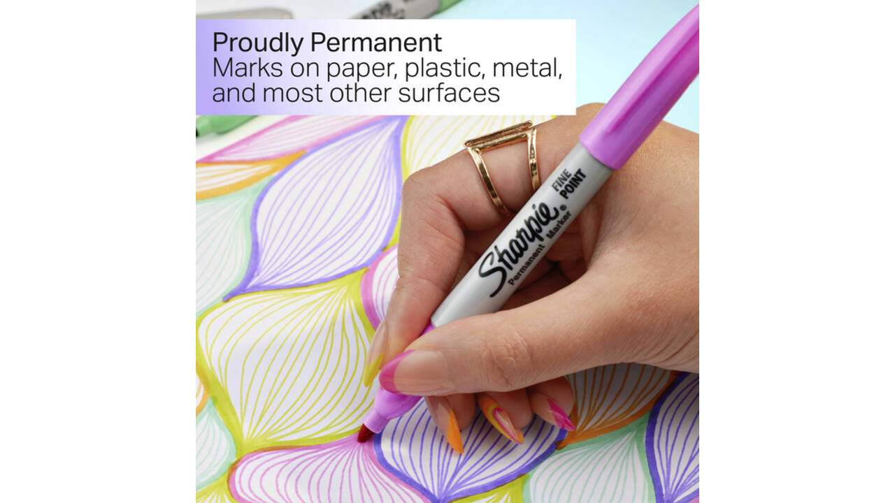 Viltstift Sharpie Glampop fijn assorti blister à 24 stuks