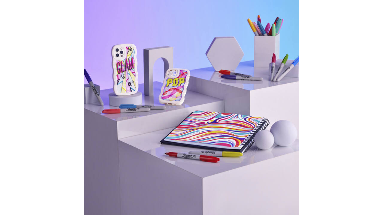 Viltstift Sharpie Glampop fijn assorti blister à 24 stuks