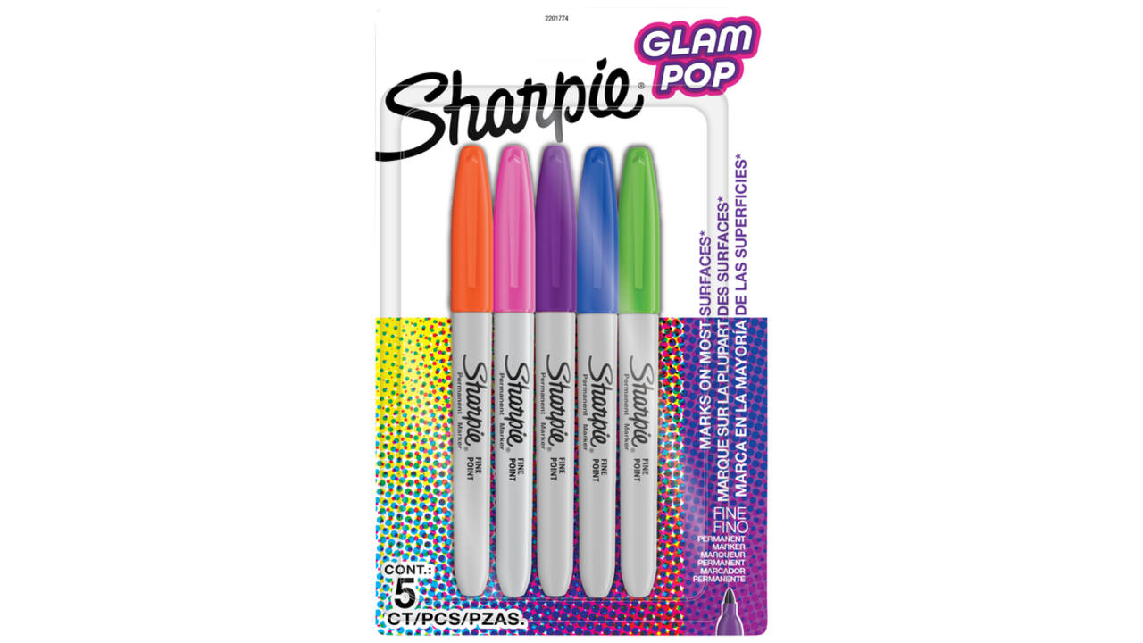 Viltstift Sharpie Glampop fijn assorti blister à 5 stuks