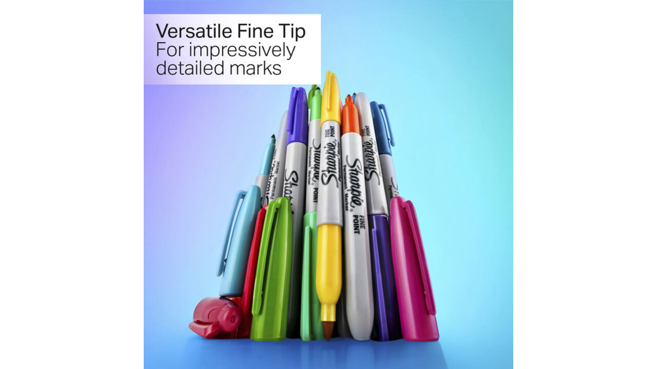 Viltstift Sharpie Glampop fijn assorti blister à 5 stuks