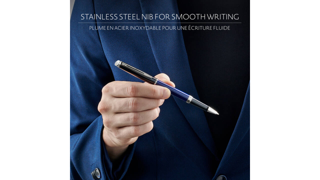 Rollerpen Waterman Hémisphère Colour Blocking black en blue CT fijn