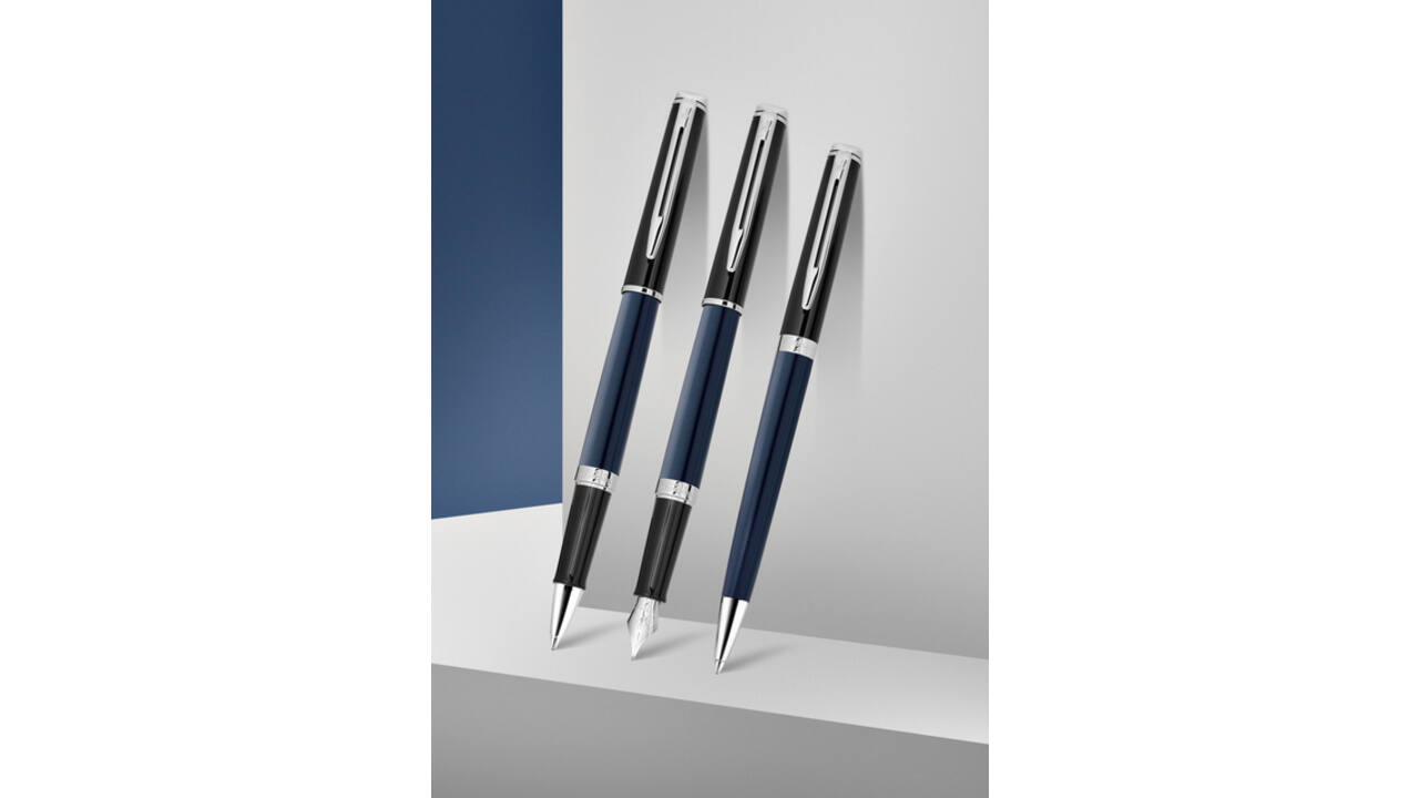Vulpen Waterman Hémisphère Colour Blocking black en blue CT fijn