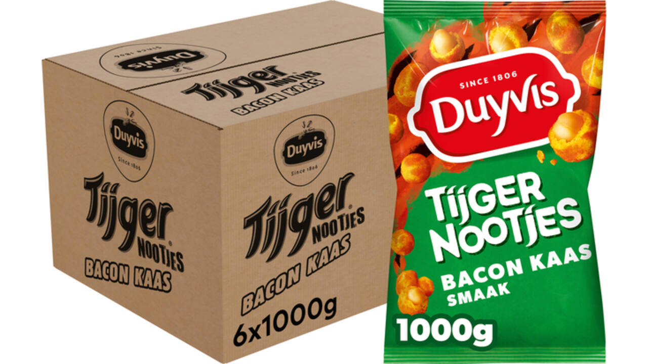 Tijgernootjes Duyvis  bacon kaas zak 1kg