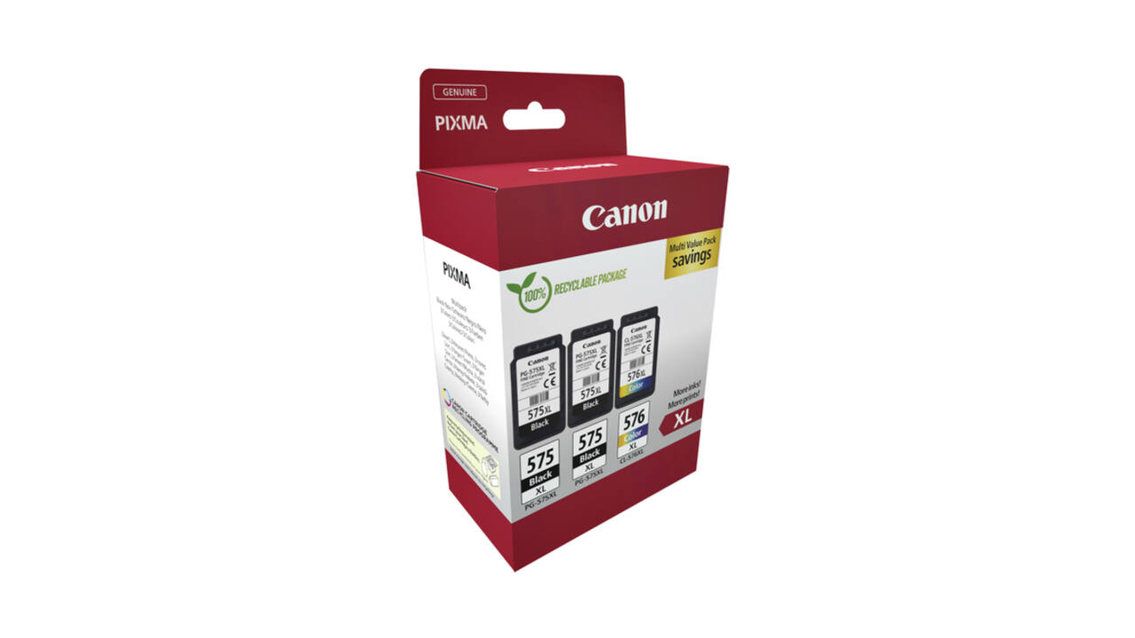 Inktcartridge Canon PG-575XL + CL-576XL 2x zw+kleur