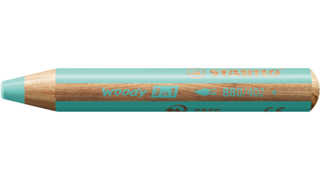 Kleurpotloden STABILO 880 woody 3 in 1 multitalent pastel blauw