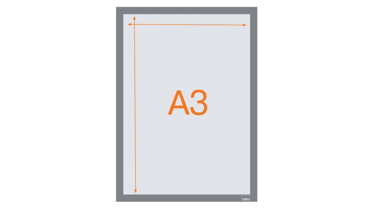 Infokader Nobo zelfklevend A3 zilver 2 stuks