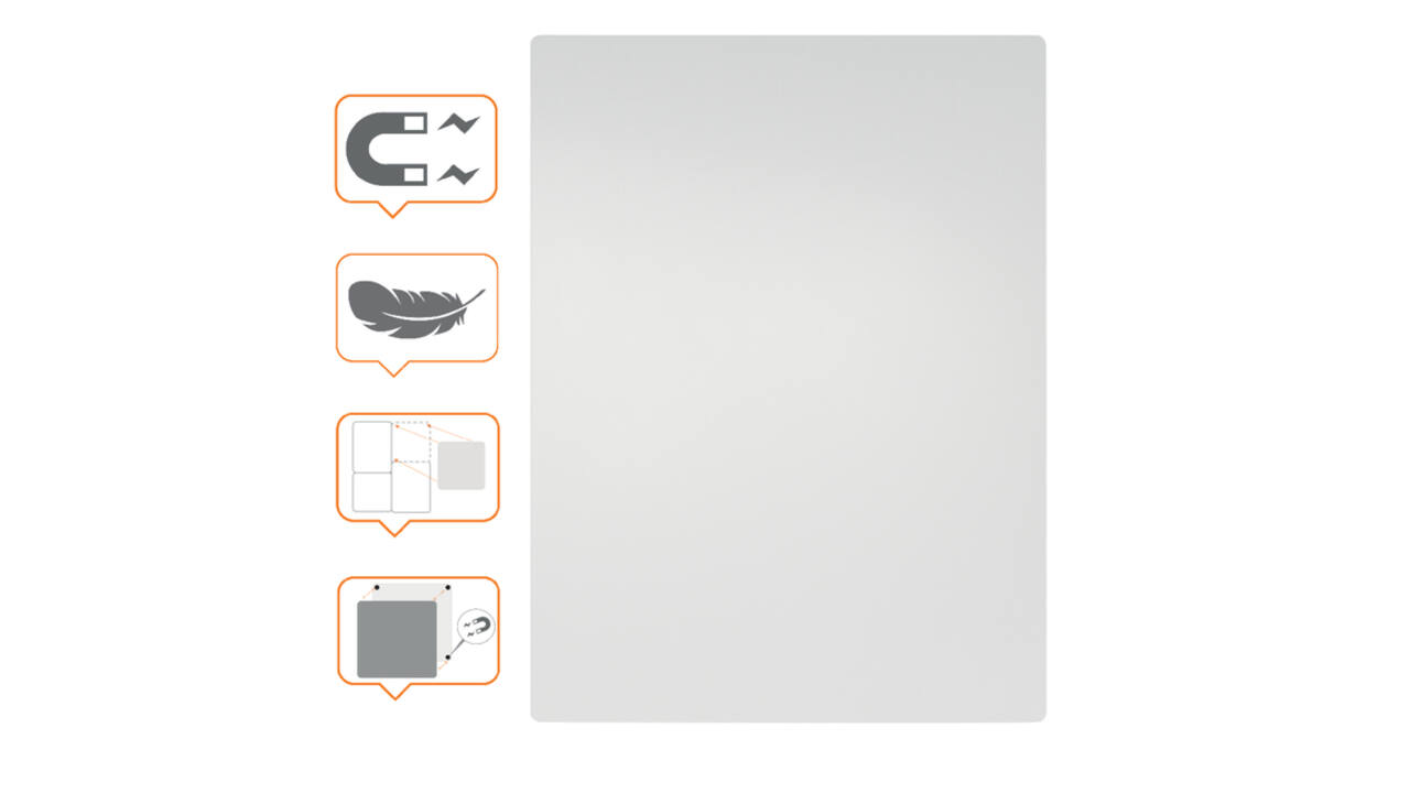 Whiteboard Nobo frameloos modulair magnetisch 60x45cm
