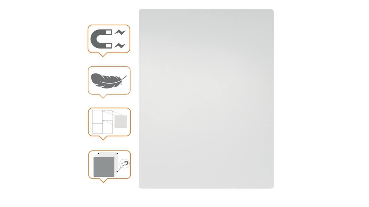 Whiteboard Nobo frameloos modulair magnetisch 60x45cm
