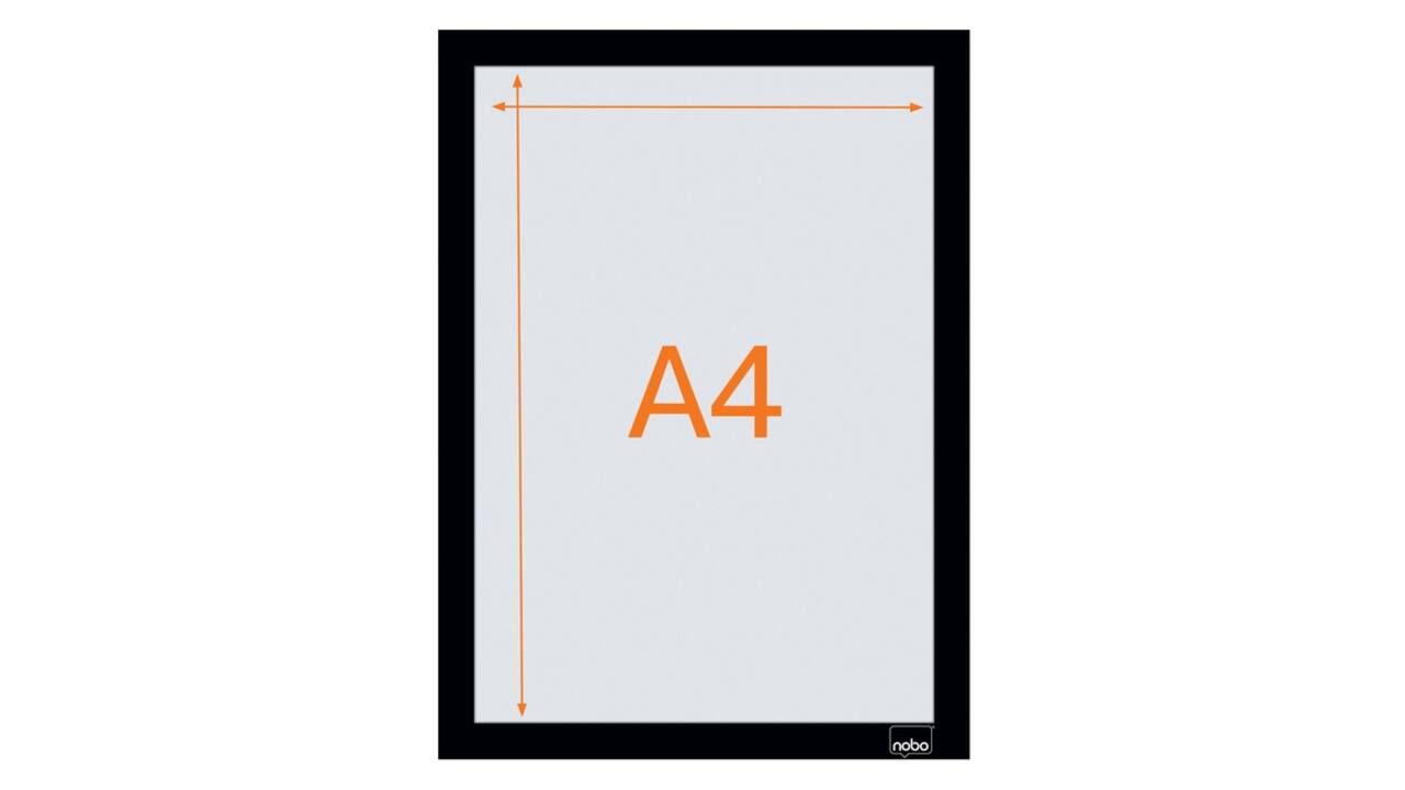 Infokader Nobo zelfklevend A4 zwart 2 stuks