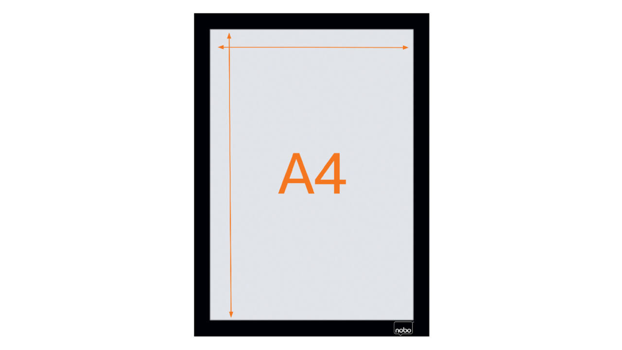 Infokader Nobo zelfklevend A4 zwart 2 stuks
