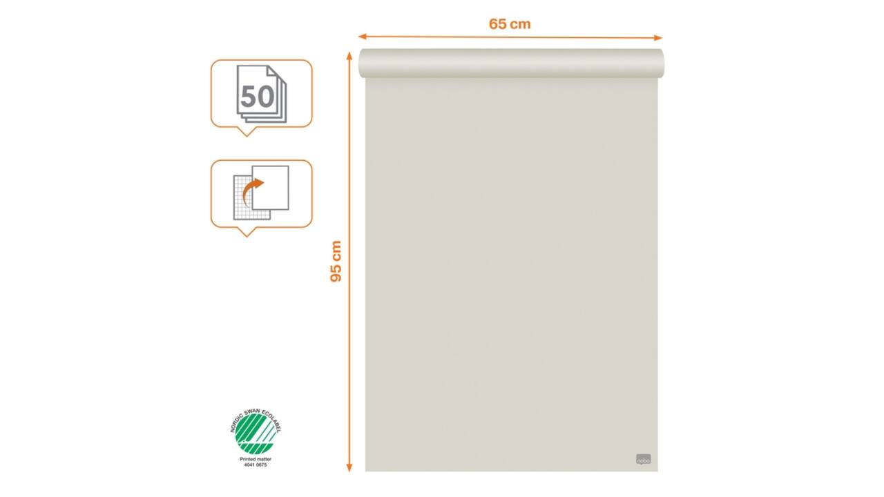 Flipoverpapier Nobo standaard 65x95cm dubbelzijdig plano 50vel