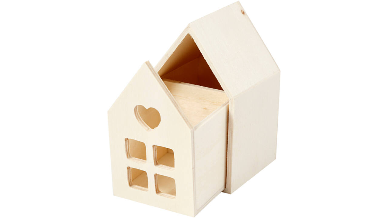 Huis met lade Creativ Company 10.8x6.8 cm hout