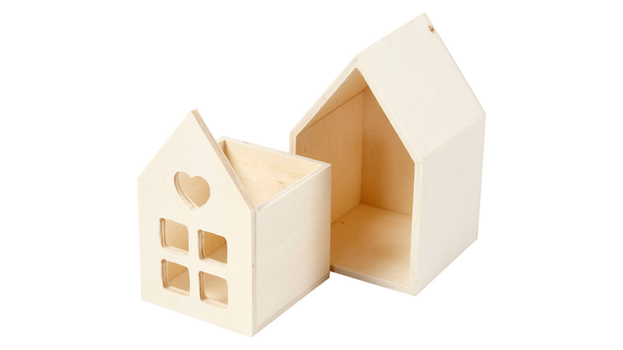 Huis met lade Creativ Company 10.8x6.8 cm hout
