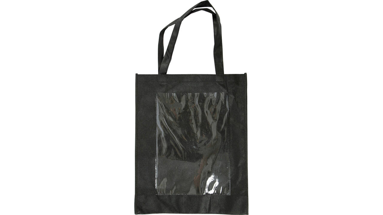 Tas Creativ Company 42x34x12cm met plastic voorkant zwart