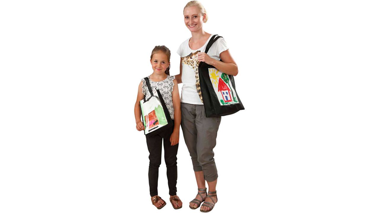 Tas Creativ Company 42x34x12cm met plastic voorkant zwart
