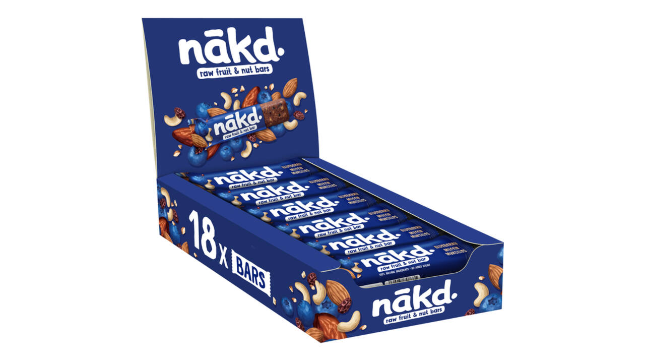 Fruit- en notenreep NAKD blueberry muffin 18x35 gram