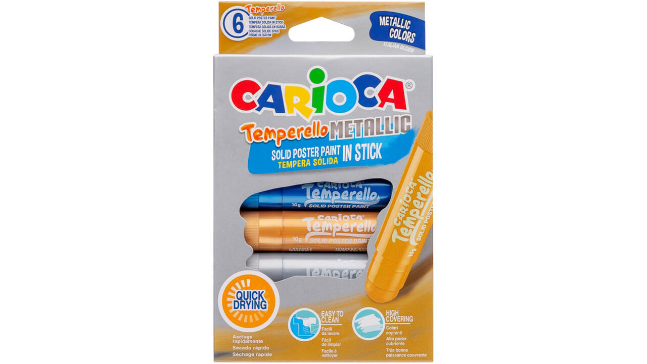 Verfstift Carioca Temperello set à 6 metallickleuren
