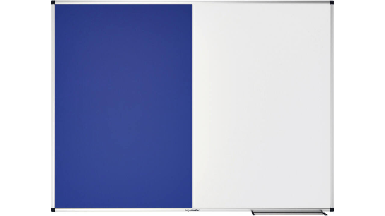 Combibord Legamaster UNITE blauw vilt-whiteboard 90x120cm