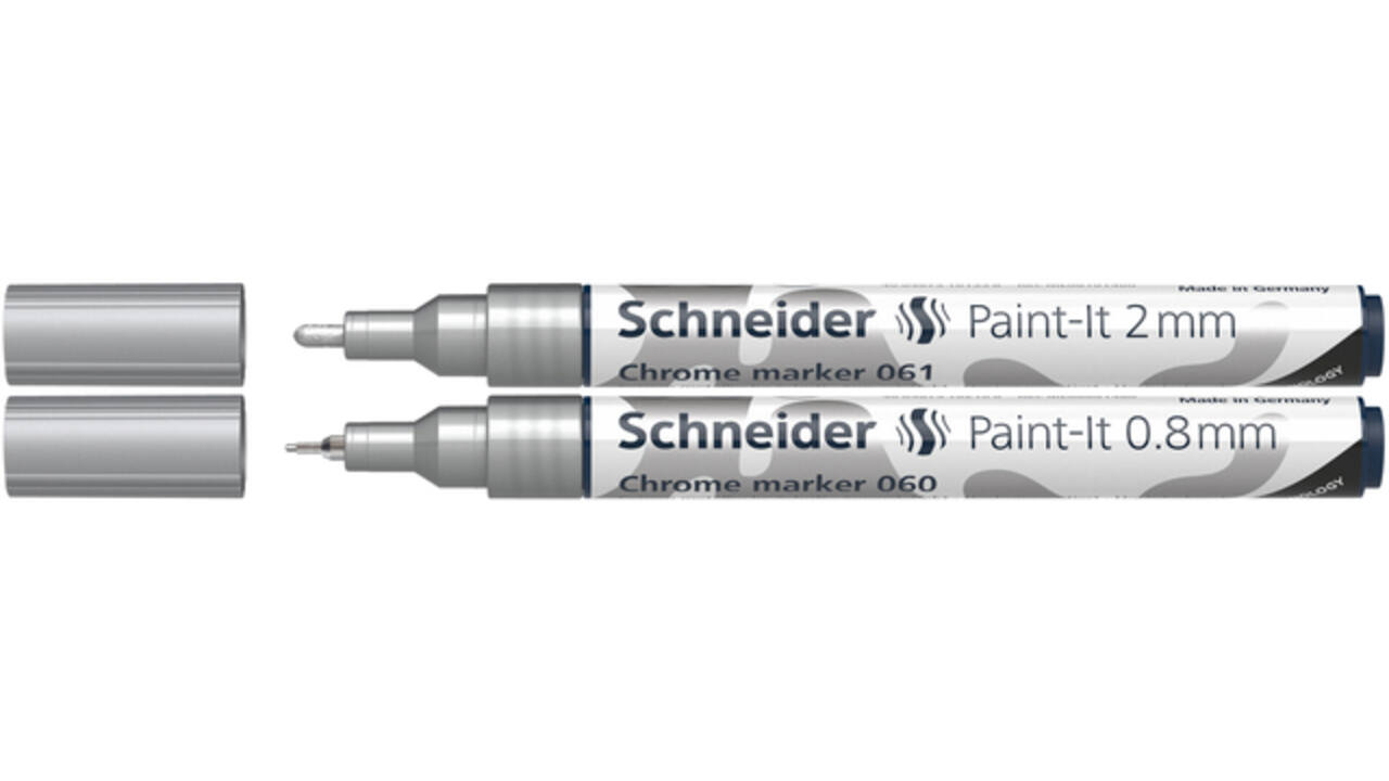 Viltstift  Schneider Paint-it 060 - 061 2.0mm en 0.8mm mtl chrome 2st