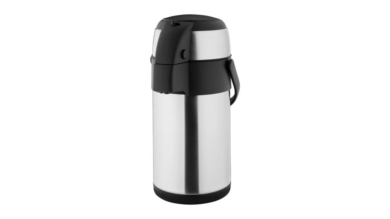 Thermoskan Olympia met pomp  2.5 liter rvs