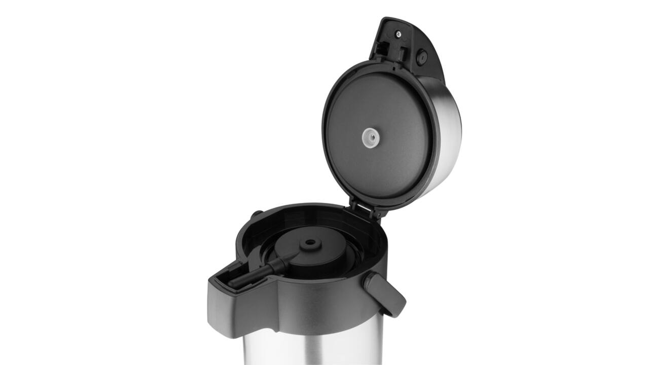 Thermoskan Olympia met pomp  2.5 liter rvs