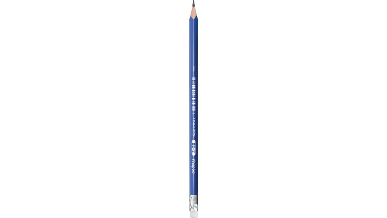Potlood Maped Kidy Learn met gum en vingerhulp blauw