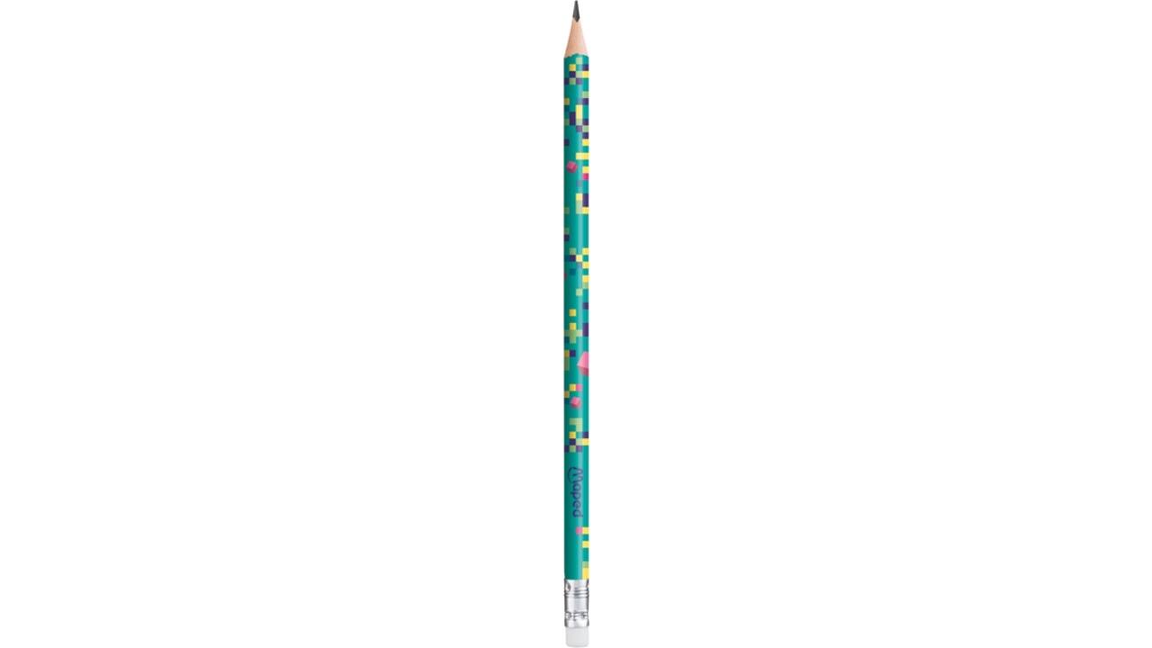 Potlood Maped Pixel Party met gum set à 12 stuks assorti