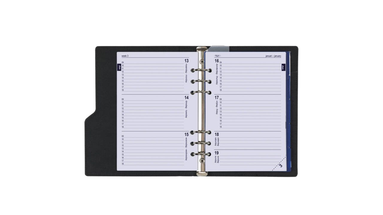 Organizer Kalpa Clipbook A5 inclusief agenda 2026-2027 7dagen/2pagina's nerf zwart