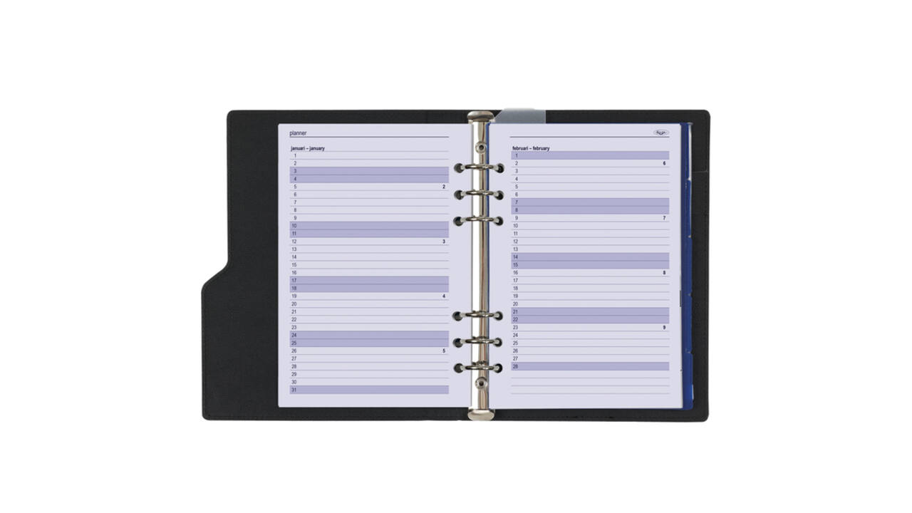 Organizer Kalpa Clipbook A5 inclusief agenda 2026-2027 7dagen/2pagina's nerf zwart