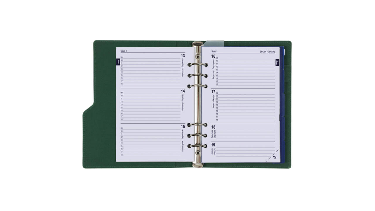Organizer Kalpa Clipbook A5 inclusief agenda 2026-2027 7dagen/2pagina's groen