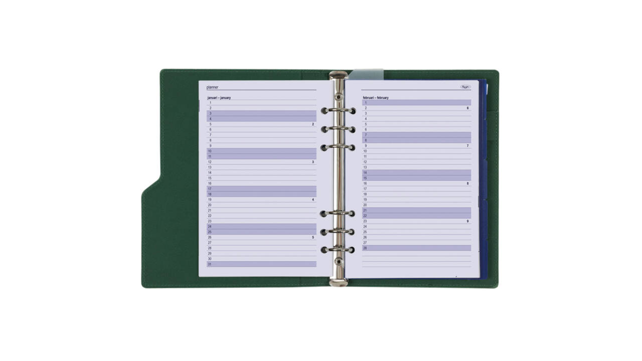 Organizer Kalpa Clipbook A5 inclusief agenda 2026-2027 7dagen/2pagina's groen