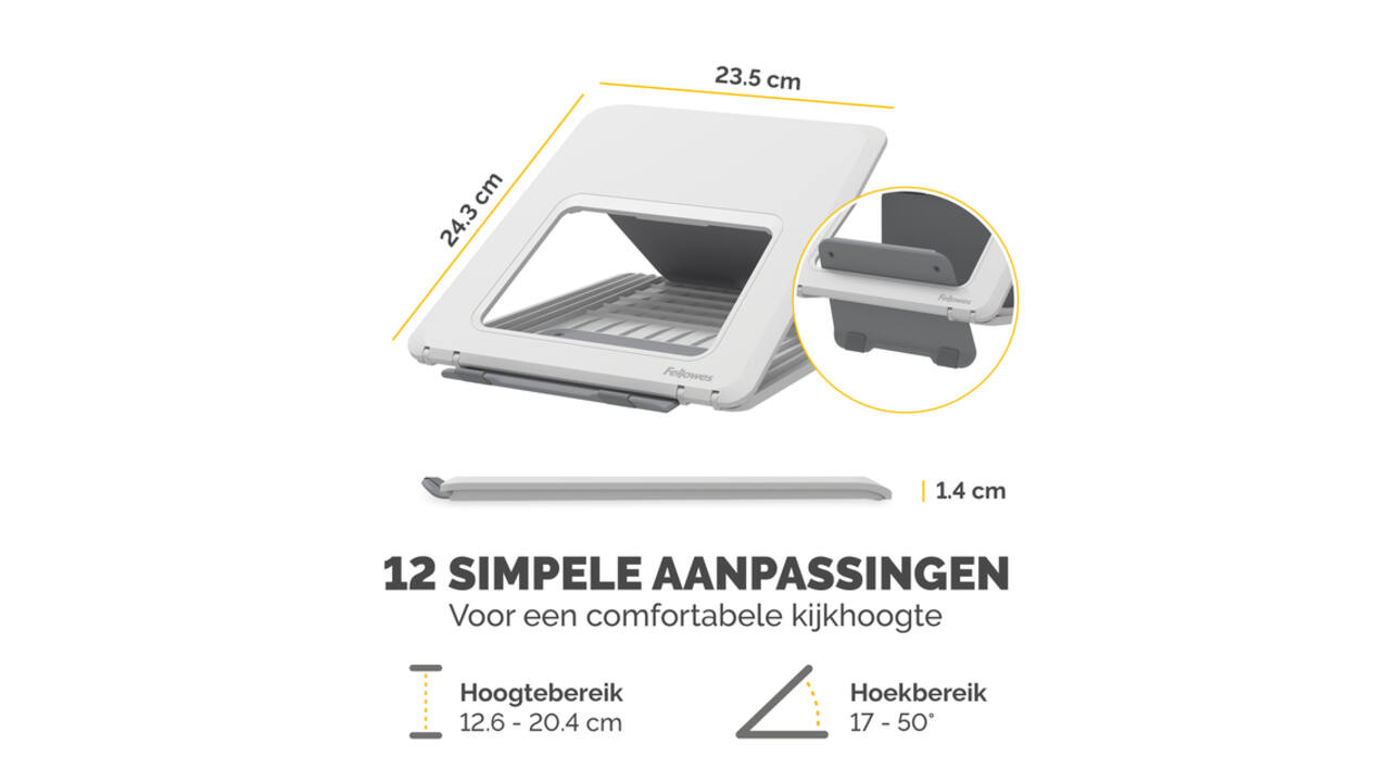 Laptopstandaard Fellowes Breyta wit