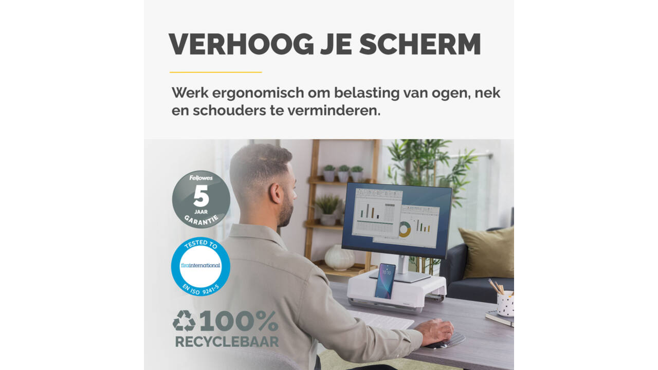 Monitorstandaard Fellowes Breyta wit