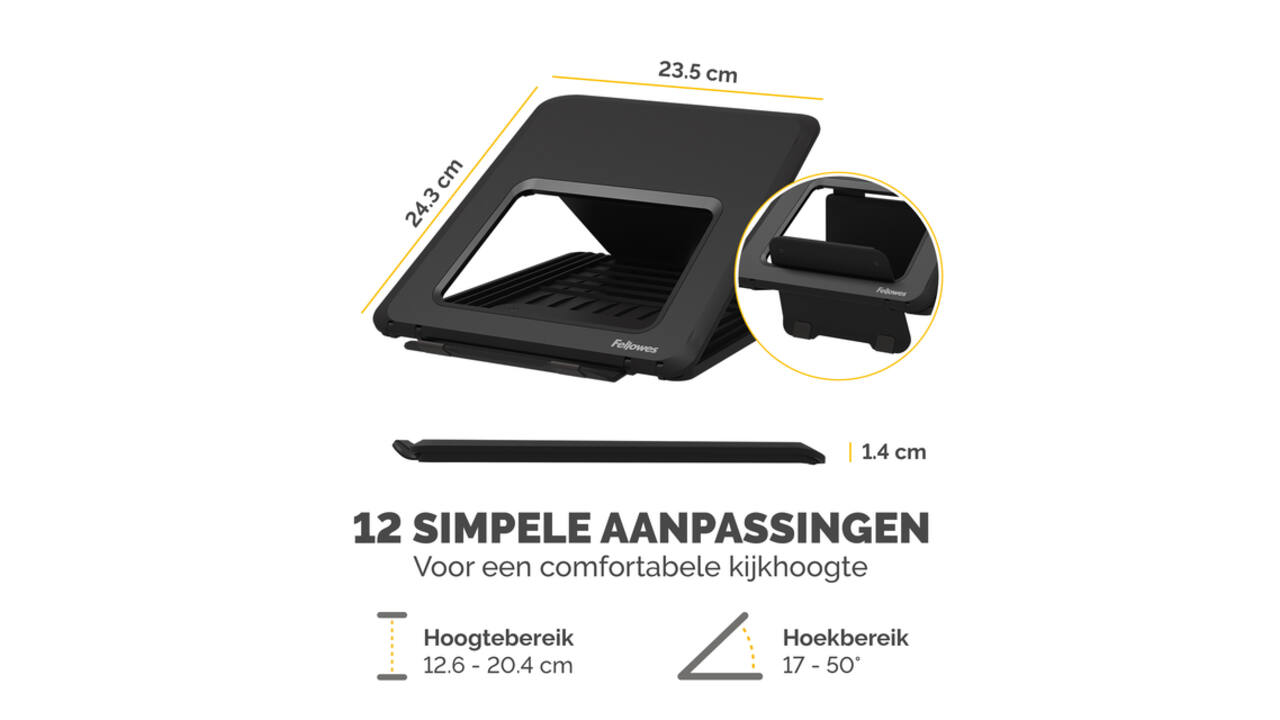 Laptopstandaard Fellowes Breyta zwart