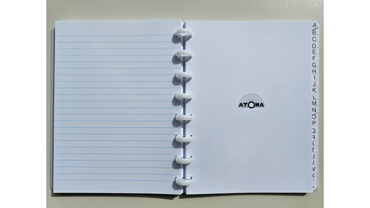 Adresboek Atoma A5 lijn 54vel 90gr PP assorti