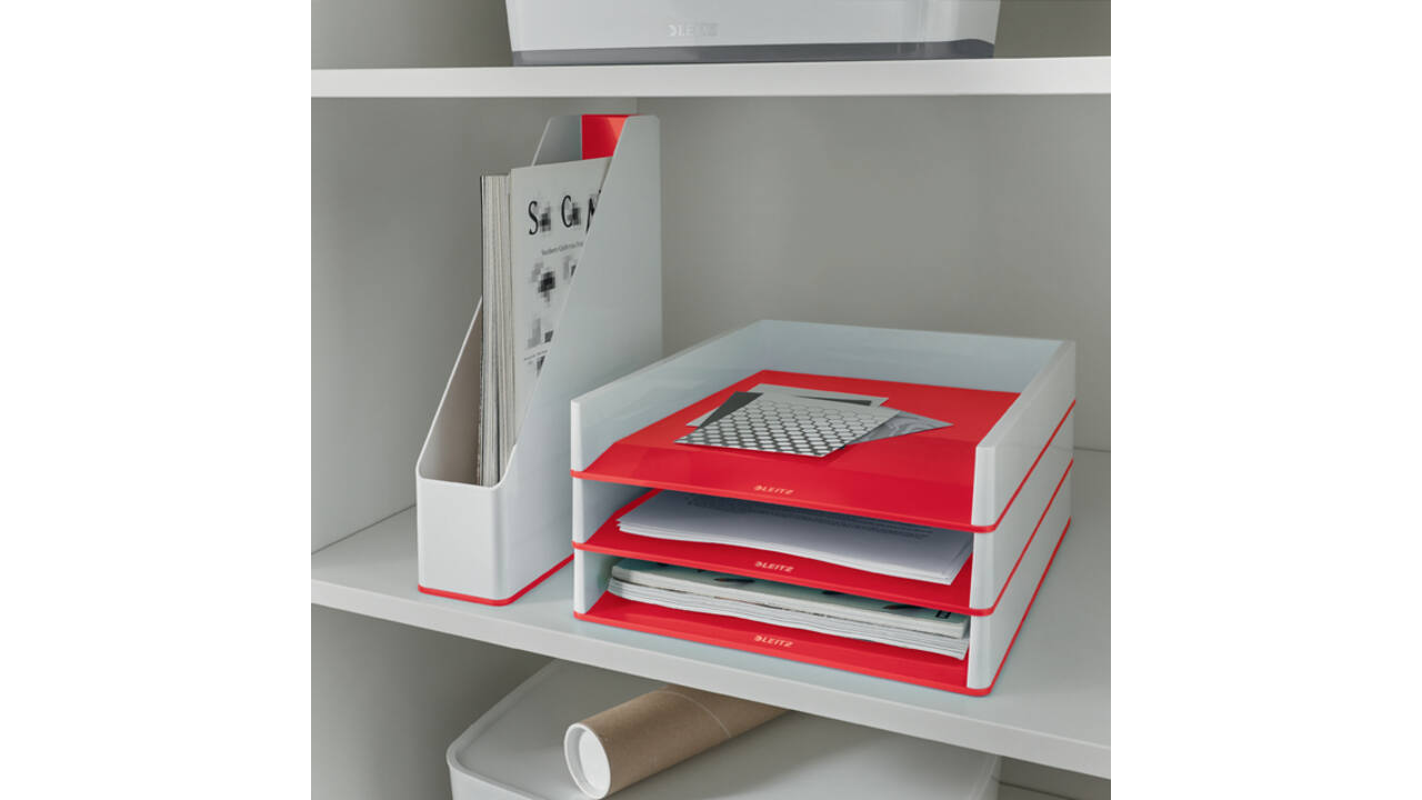Brievenbak Leitz WOW A4 wit/rood