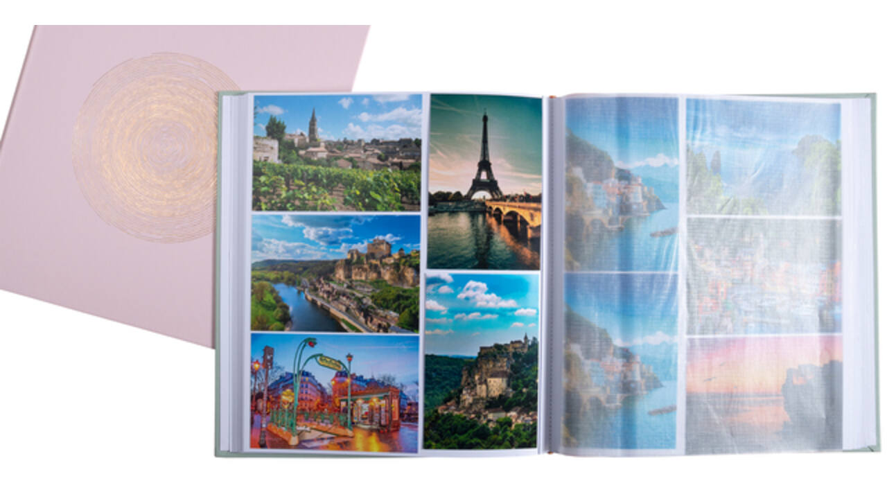 Fotoalbum Exacompta 29x32cm 60 witte pagina's Ellipse roze