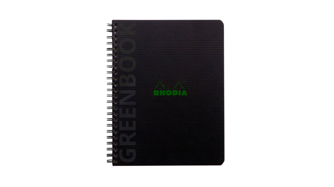 Notitieboek Rhodia Greenbook A5 lijn 6-gaats 180 pagina's 90gr zwart